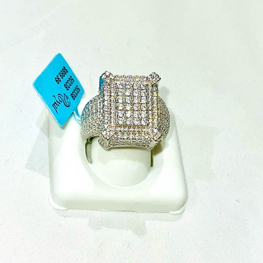 VS D Clarity GRA Certified Men Iced out Ring 14k Gold Vermeil Moissanite Diamond